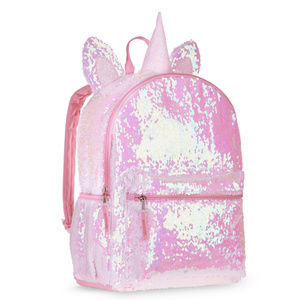 Reversible Sequin Unicorn Pink Backpack Book Bag !